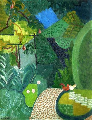 Landscape with Cockerel