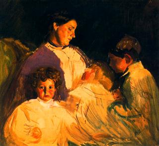Retrato de su mujer e hijo