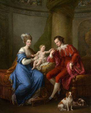 Edward Smith Stanley, 12th Earl of Derby, With His First Wife, Elizabeth Hamilton, And Their Son