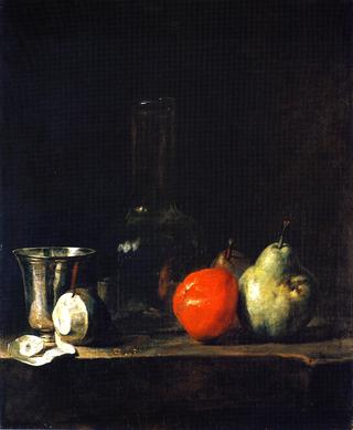 Still Life with Glass Flask and Fruit