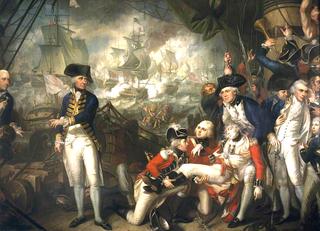 豪勋爵在“夏洛特女王”甲板上，1794年6月1日