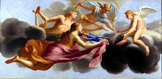 Life of Cupid - Cupid Receiving the Hommage of Diana, Apollo and Mercury