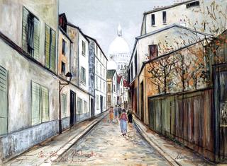 Sacré-Coeur de Montmartre and rue Sainte-Rustique