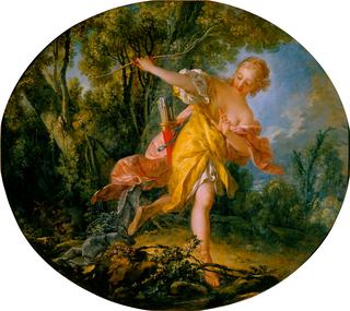 Story of Aminta and Sylvia - Sylvia Fleeing the Wolf She Has Wounded
