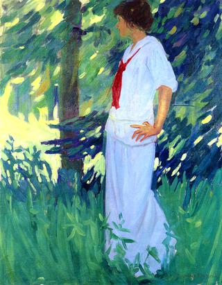 Woman in Blue Middy