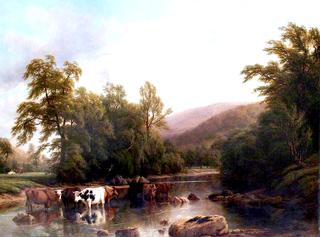 River Scene with Cattle