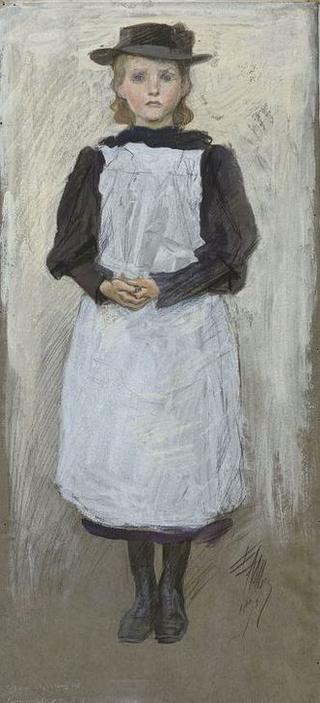 A peasant girl in black dress
