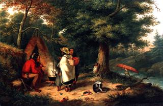 Caughnawaga Indian Encampment at a Portage