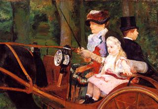 A Woman and a Girl Driving