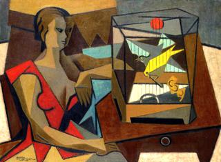 Woman and Bird Cage