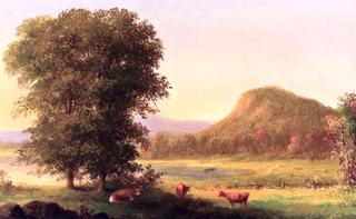 Summer Landscape with Cows, East Rock, New Haven