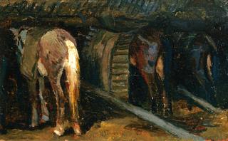 Horses in a Stable