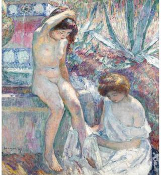 Saint- Tropez, Mrs Lebasque and Martha at the Fountain