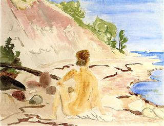 Woman Sitting on the Beach