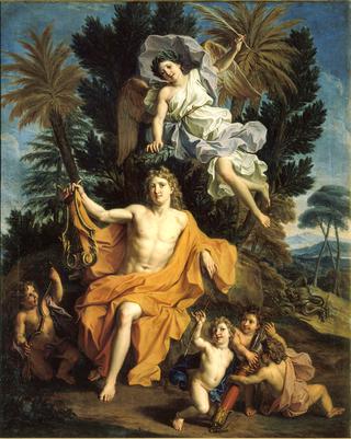 Story of Apollo - Apollo Crowned by Victory after Having Slayed Python