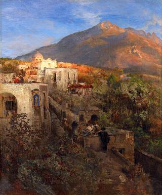 Evening on Ischia with View on the Mount Epomeo