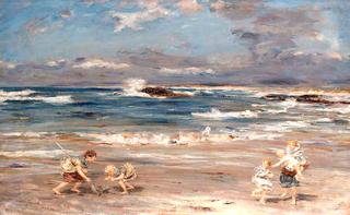 Children Playing on the Surf