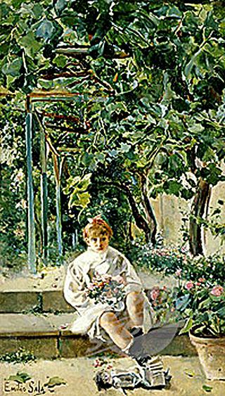 Niña en el Jardin