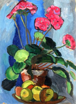 Still LIfe with Red Primroses