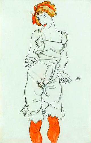 Woman in Underclothes and Stockings