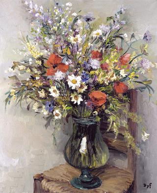 Flowers in a Glass Vase