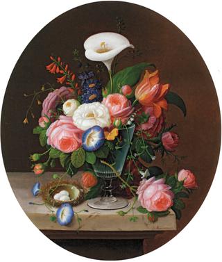 Flowers in a Crystal Vase