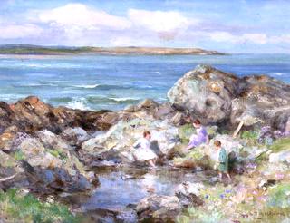 Three Girls by a Rock Pool