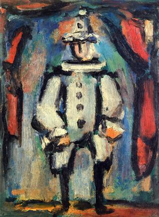 Pierrot in front of Red Curtains, Entrance