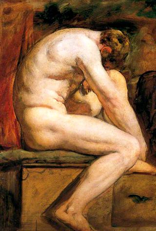 Male Nude Crouching