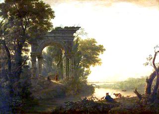 A Morning Landscape with a Triumphal Arch