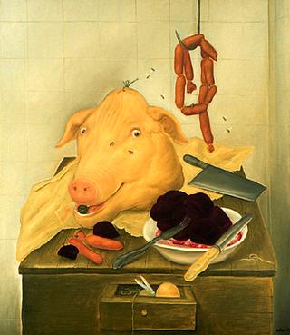 The Butchers Table (La Mesa del Carnicero), Still Life with Pig's Head