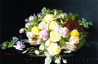 Still Life, A Basket of Roses