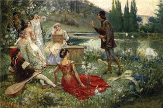 Scene of the Narration of the Decameron by Giovanni Boccaccio