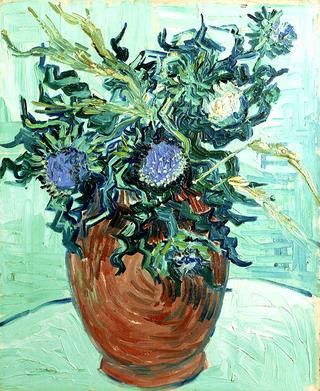 Vase with Flowers and Thistles