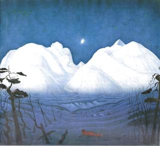 Winter night in the mountains