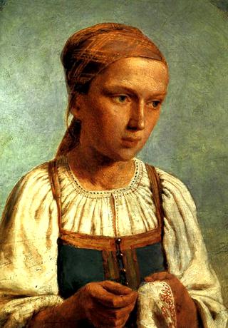 Peasant Girl Embroidering
