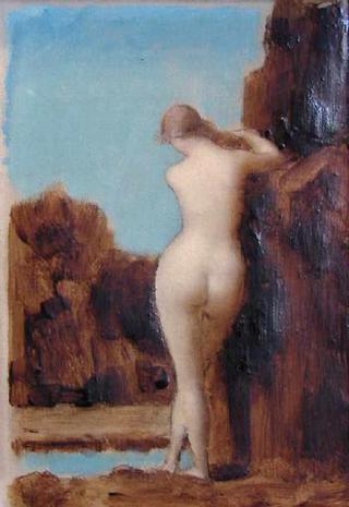 Naked Woman Looking into the Water