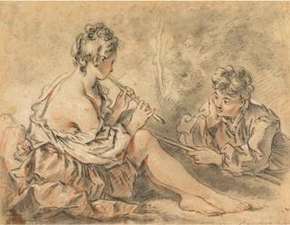 Shepherdess Piping to a Shepherd