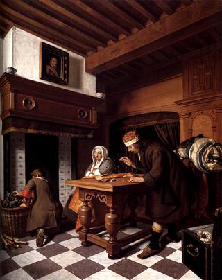 A Man Weighing Gold
