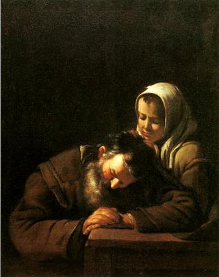 Sleeping Old Man with a Girl