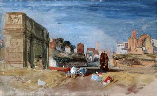 Rome, View of the Arch of Titus and the Temple of Venus and Roma, from the Arch of Constantine