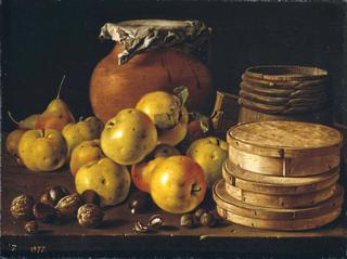 Still with Apples, Pears and Boxes