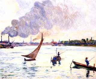 Fishermen and Sailboat - The Confluence of the Seine and the Marne