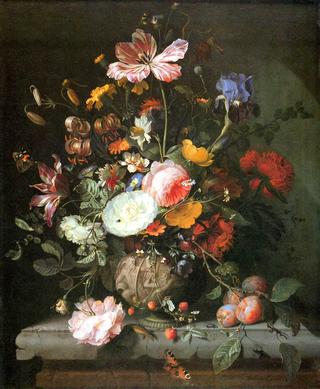 Flowers in a Stone Vase