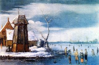 A Farm to the Left of a Frozen River
