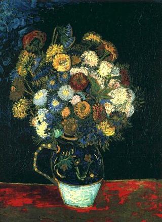 Vase with Zinneas