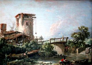 Landscape with Tower and Bridge