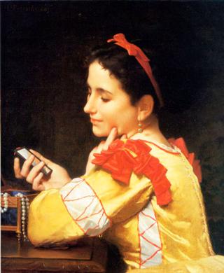 Lady Looking in a Hand Mirror