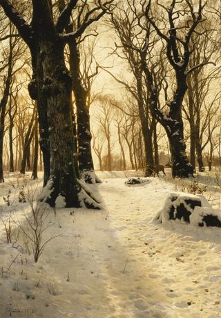 Winter Forest with Deer