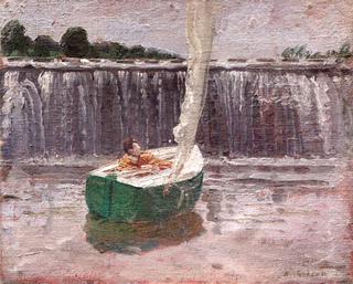 David McKenna in a Dinghy
